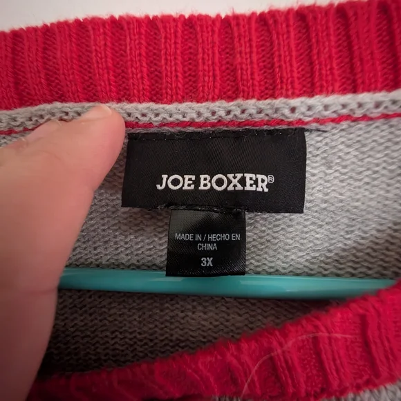 Joe Boxer Gray and Pink Flamingo Ugly Christmas Sweater - Picture 3 of 3